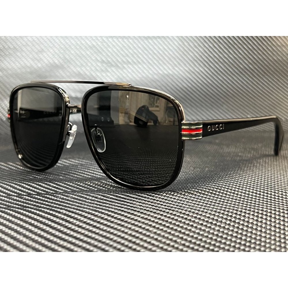 Gucci Black Aviator 58mm Men Sunglasses